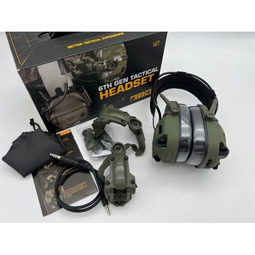 6TH GEN TACTICAL HEADSET тактическая гарнитура, звукосниматель и шумоподавление, активные в Липецке
