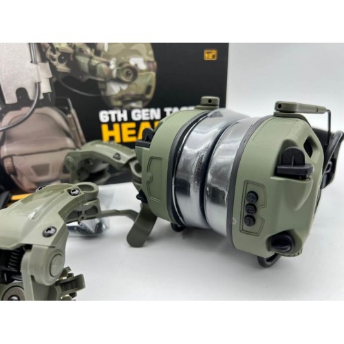 6TH GEN TACTICAL HEADSET тактическая гарнитура, звукосниматель и шумоподавление, активные в Липецке
