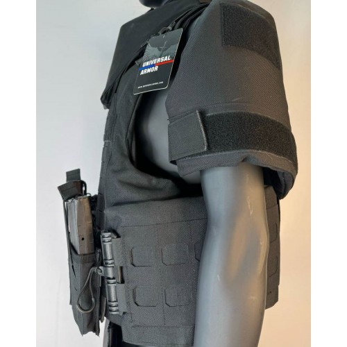 Бронежилет разгрузочный UNIVERSAL ARMOR в Липецке (СВМПЭ + бронеплиты Бр5 класса) черный