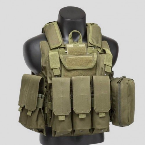 Тактический разгрузочный жилет «5 / пять карманов» с подсумками Tactical Molle Plate Carrier для съемных бронепластин в Липецке