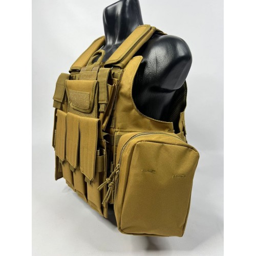 Тактический разгрузочный жилет «5 / пять карманов» с подсумками Tactical Molle Plate Carrier для съемных бронепластин в Липецке